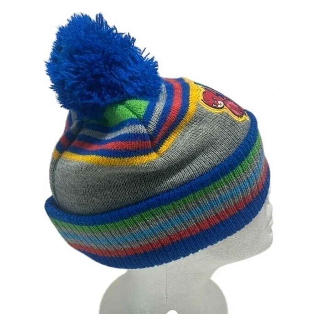 P J Masks Pom Pom Beanie Hat Graphic Winter Multicolored Rainbow Youth 2T-5T